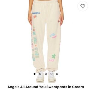 NWOT The Mayfair Group- Angels All Around You Sweatpants in Cream. Size S/M